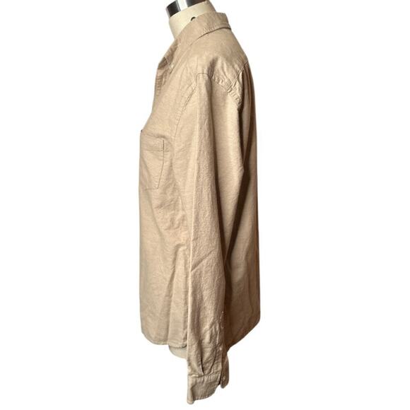 H&M L.O.G.G Tan Cotton Button Up Shirt Women's Size M - Picture 2 of 6